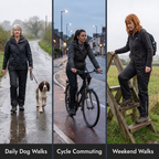 Women's rain trousers for daily dog walks, cycle commuting and weekend walks