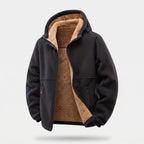 Men's sherpa jacket in Black - front view