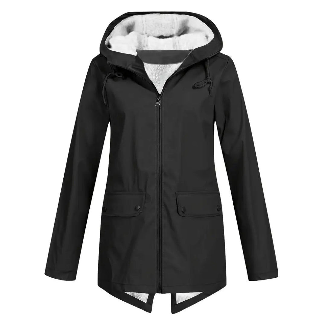 Waterproof Women’s Jacket | Fleece-Lined Layer with Adjustable Hood