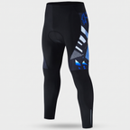 Men's padded cycling tights in Blue, front view