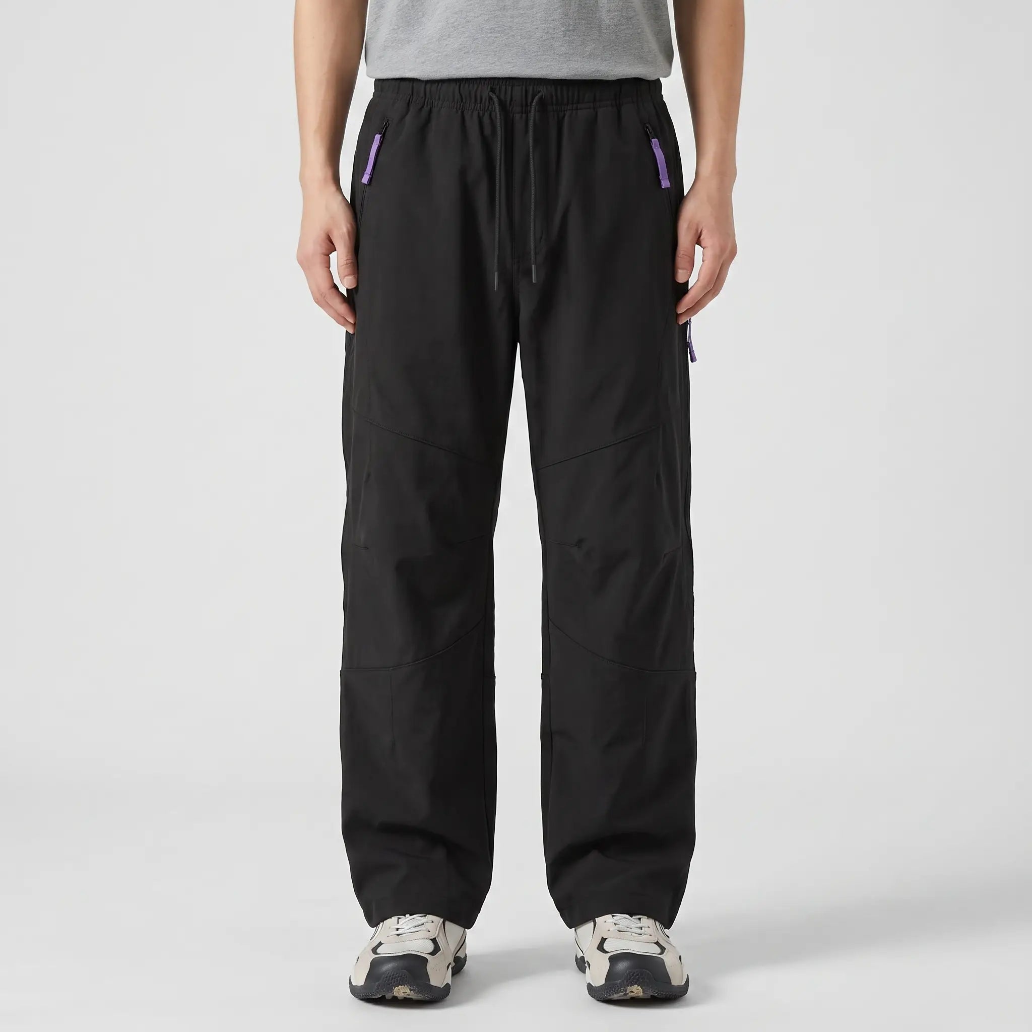 Softshell trail trousers Black, front