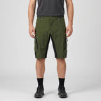 Green MTB shorts worn, front view