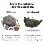 Bum bag compared with carrying a rucksack