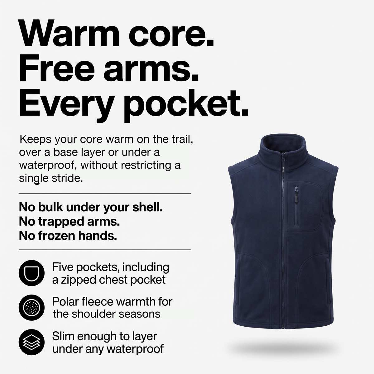 Men's Fleece Gilet - Outdoor Use - Terrabound Outdoor