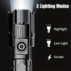 LED Long-Range Zoom Torch – USB Rechargeable Utility Flashlight