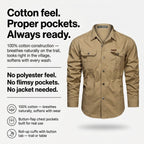 Men's Lightweight Long-Sleeve Outdoor Shirt – Durable Cotton Design