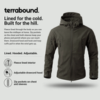 Mens Softshell Jacket – Fleece Lined Hooded Military Style Coat with Zip Pockets