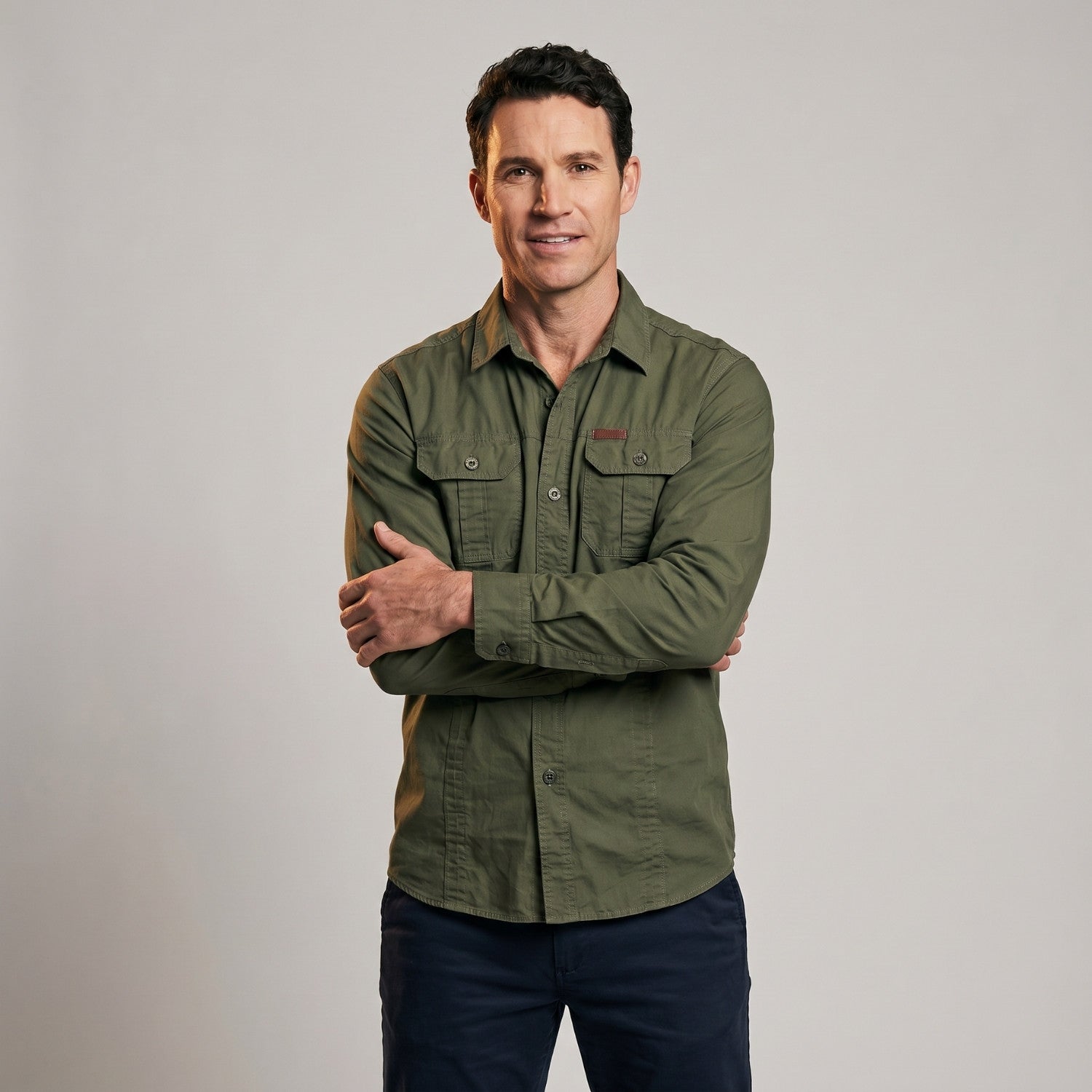 Men's Lightweight Long-Sleeve Outdoor Shirt – Durable Cotton Design