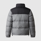 Terrabound men's colour block puffer jacket in Grey, back view