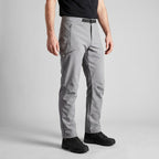 Men's grey walking trousers worn, side view