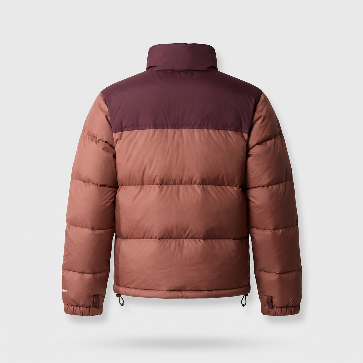 Terrabound men's colour block puffer jacket in Clay, back view