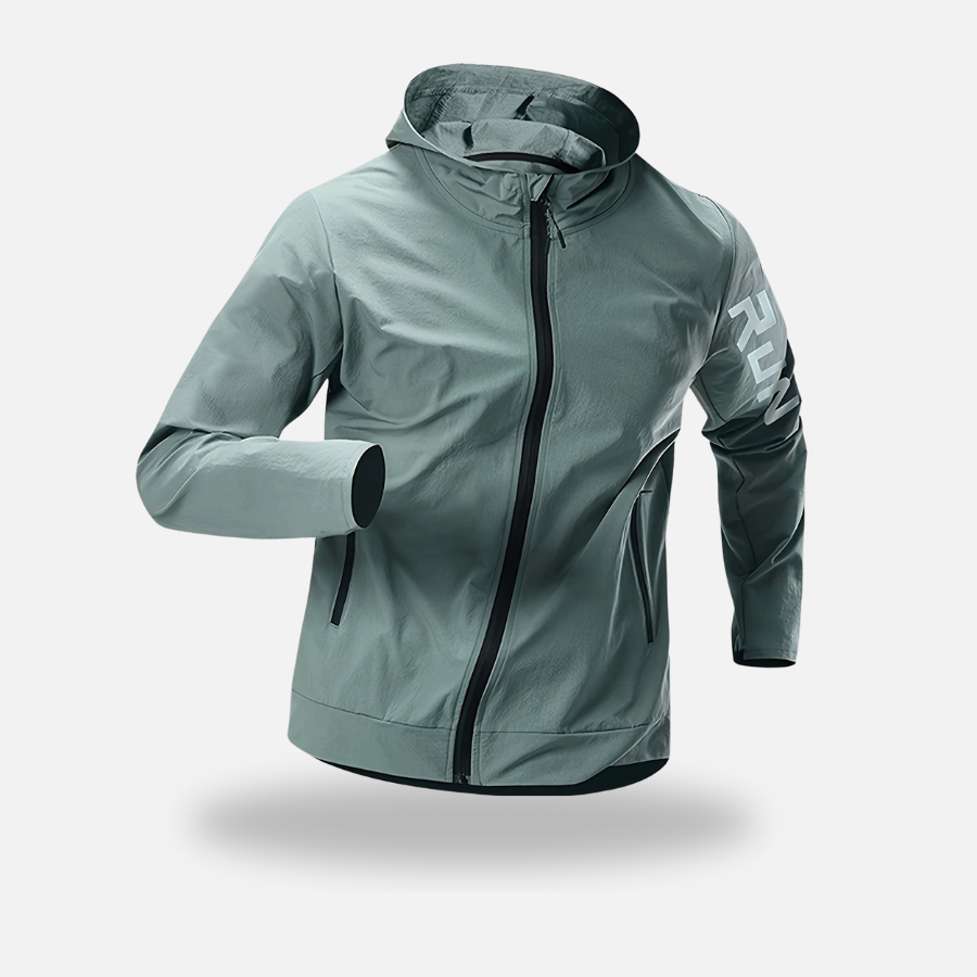 Men's Running Jacket - Lightweight Packable - Windproof & Water-Resistant