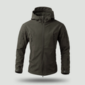 Mens Softshell Jacket – Fleece Lined Hooded Military Style Coat with Zip Pockets