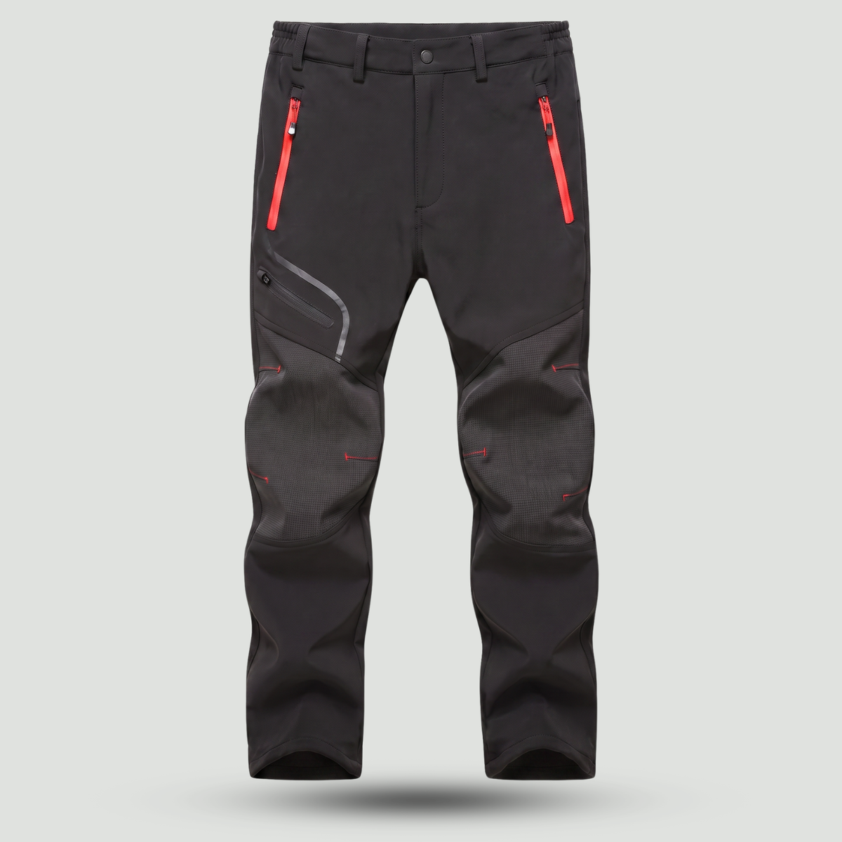 Men's insulated winter walking trousers in Black, front view