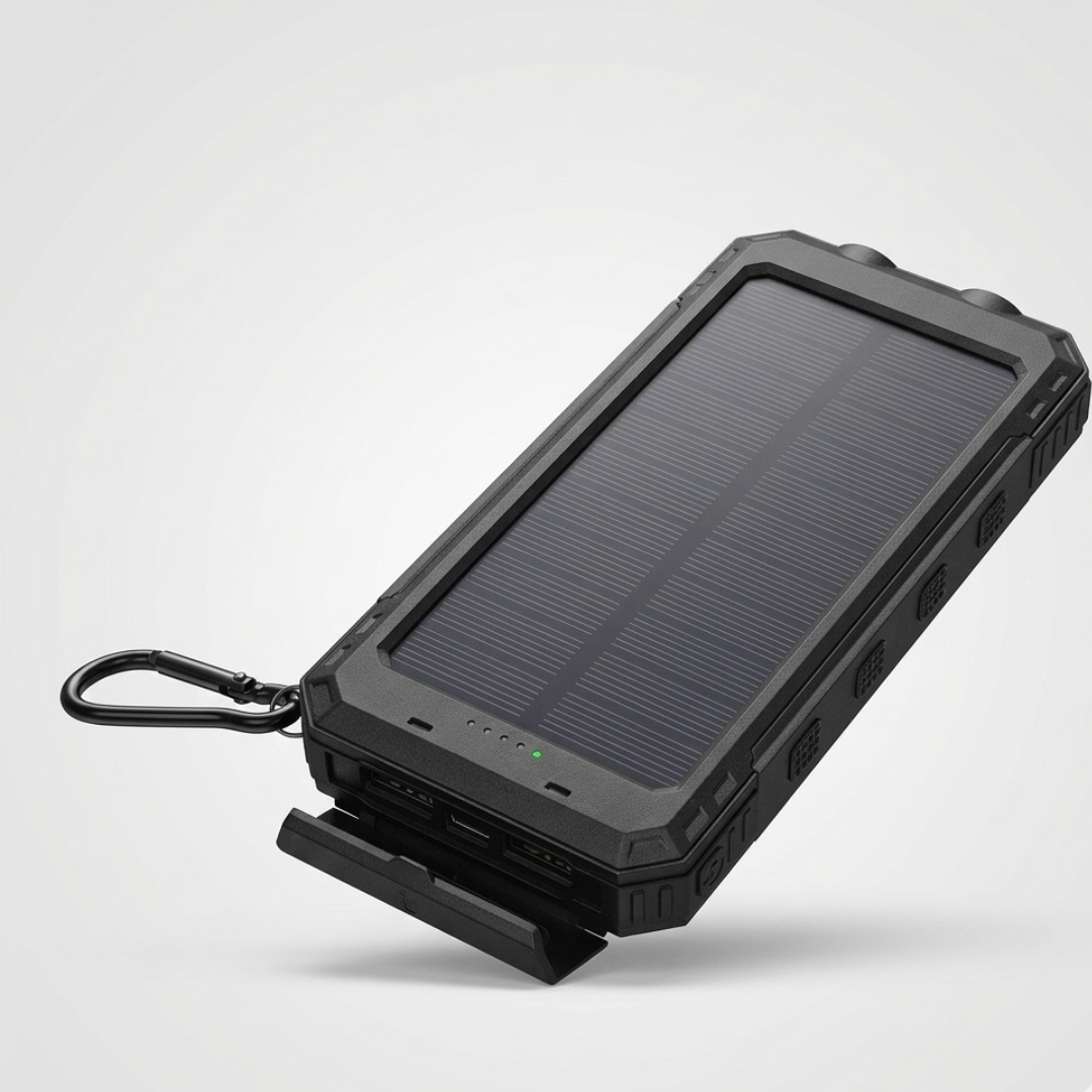 Solar Power Bank 20000mAh - Portable Solar Charger for Hiking & Camping