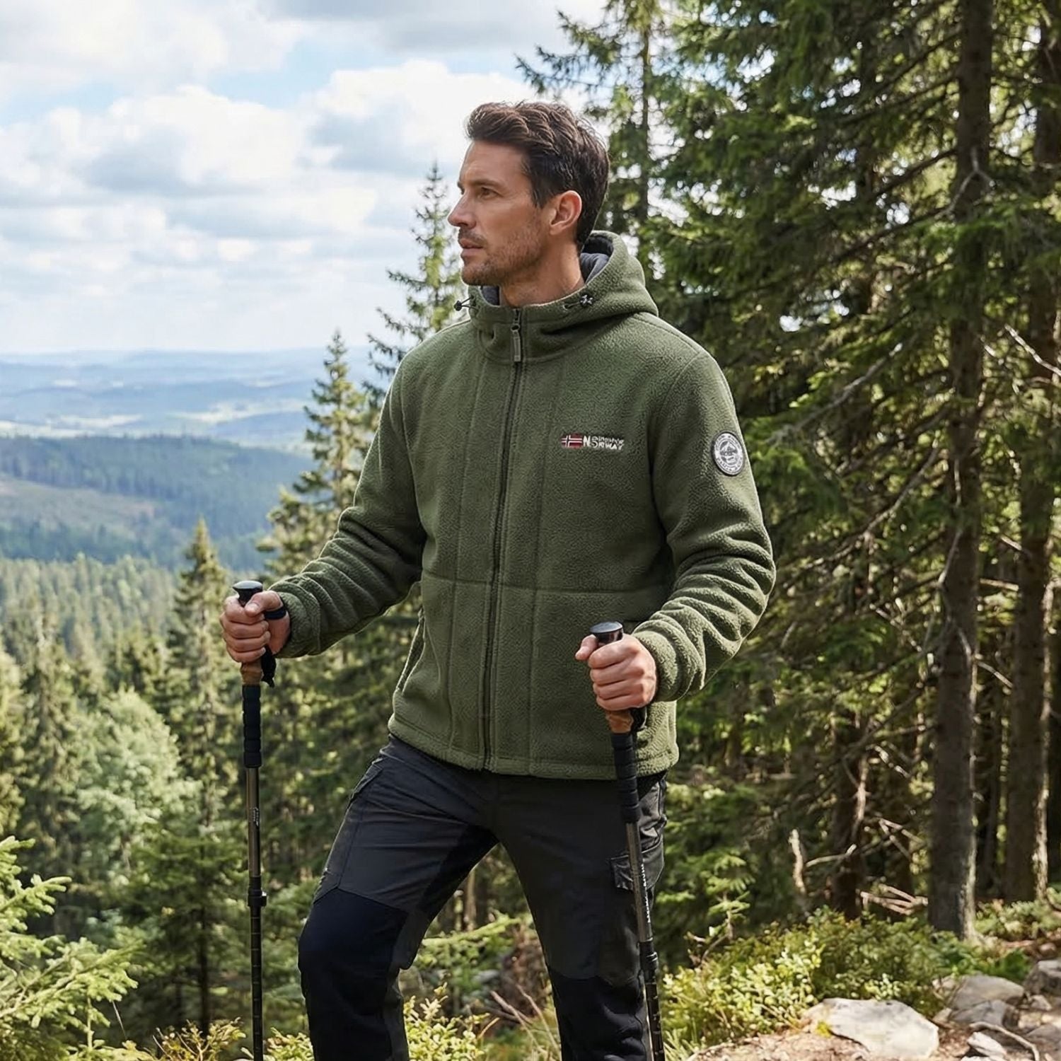 Men’s Windproof Fleece Jacket | Breathable Outdoor Layer for Cold Weather