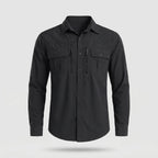 Men's fishing shirt in Black, front view