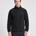 Men's Zip Up Fleece in Black, worn, front view