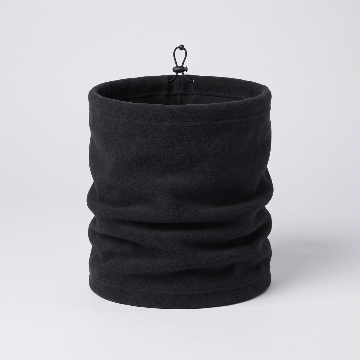 Men's fleece snood in Black - front view
