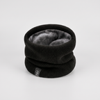 Plush-lined knit snood in Black
