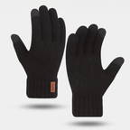 Knitted touchscreen gloves in Black
