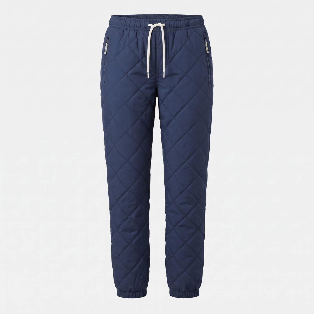Women's fleece-lined hiking trousers navy blue ghost mannequin front