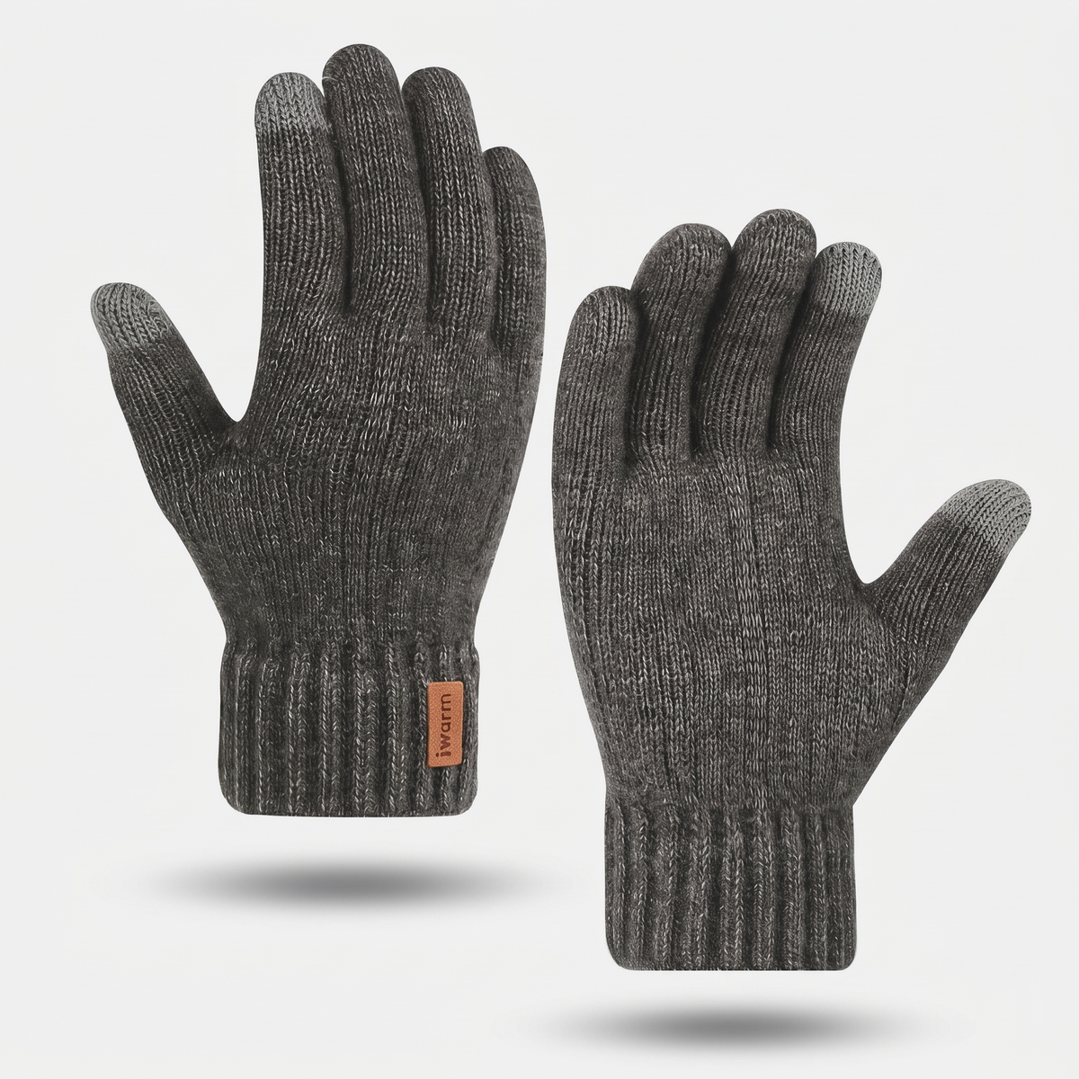 Knitted touchscreen gloves in Dark Grey