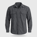 Men's fishing shirt in Dark Grey, front view