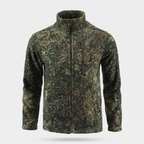 Men's Camo Fleece Jacket – Full Zip Stand Collar – Digital Camo
