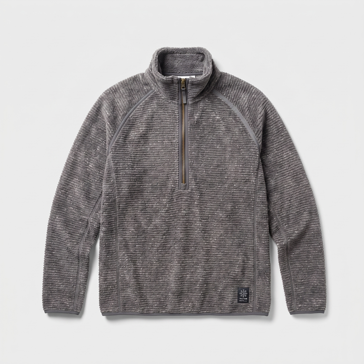 Dark Grey half zip fleece jumper with a standing collar