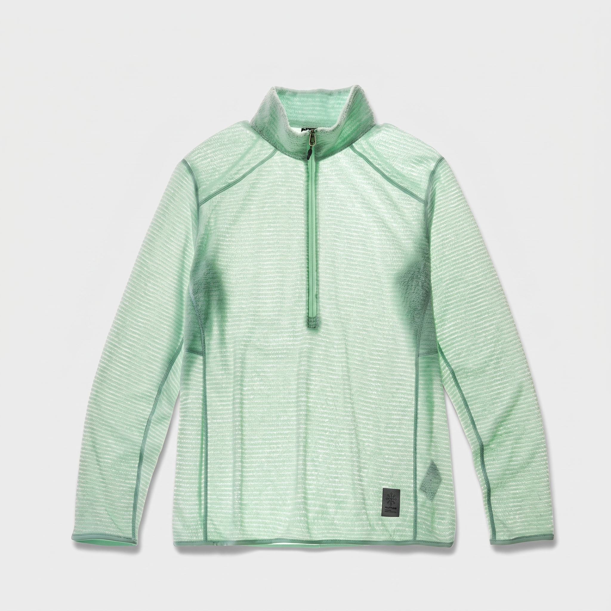Sage Green half zip fleece jumper with a standing collar