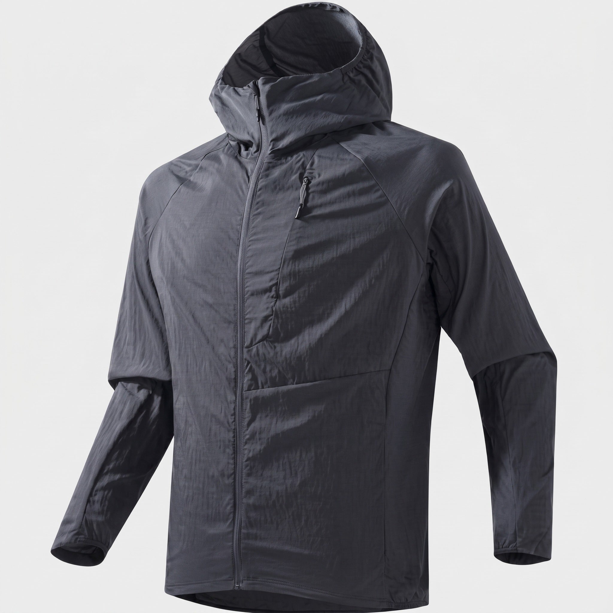 Men's lightweight windbreaker in Black, front view