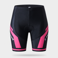 Women's Cycling Shorts in Black / Pink, front view