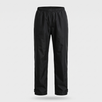 Women's rain trousers in Black on an invisible mannequin, front view