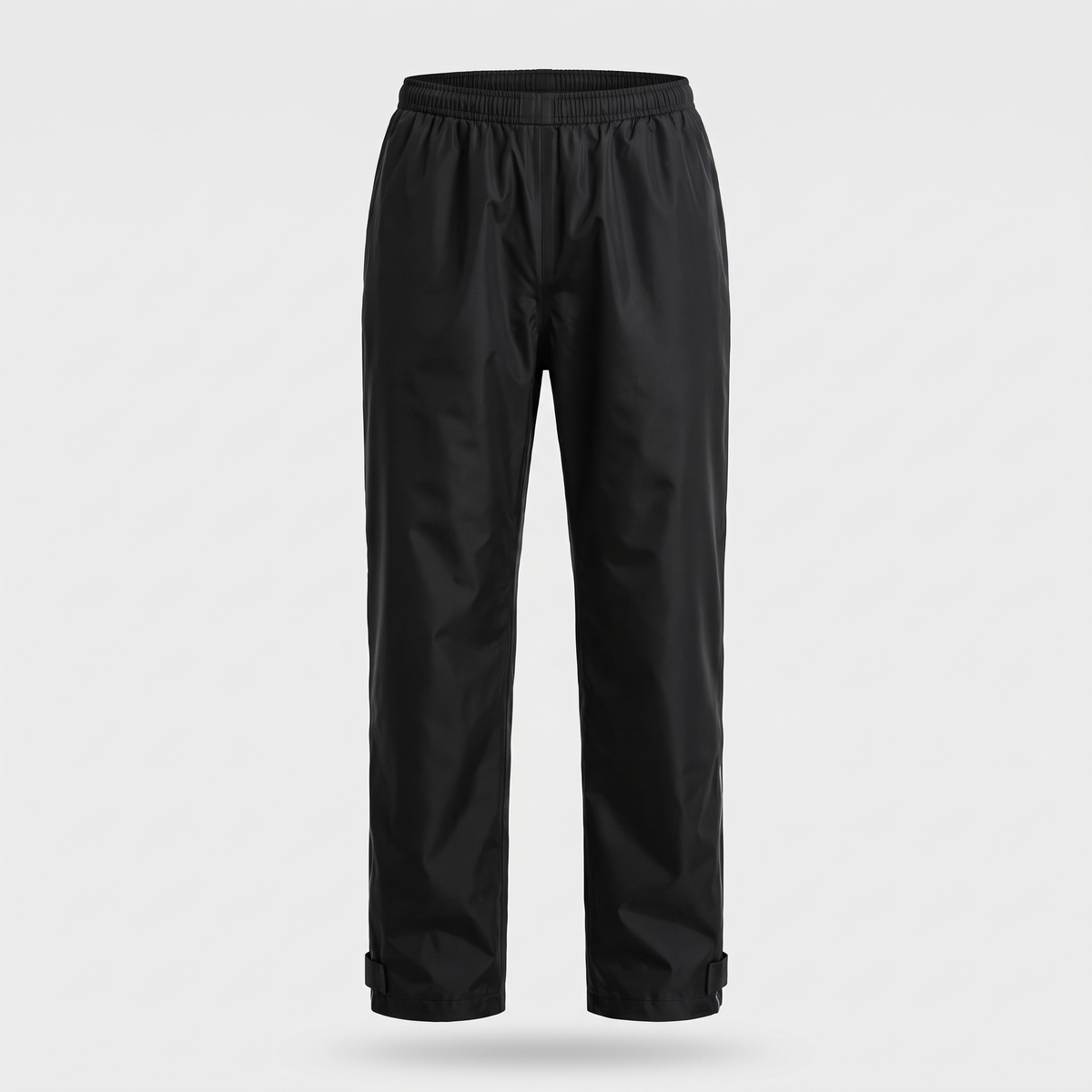 Women's rain trousers in Black on an invisible mannequin, front view