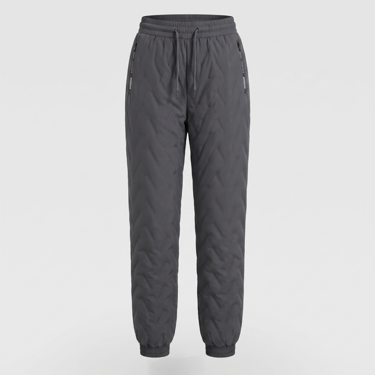 Women's fleece-lined hiking trousers charcoal grey ghost mannequin front