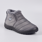 Women's slip-on snow boots, faux fur lined, Grey, side view