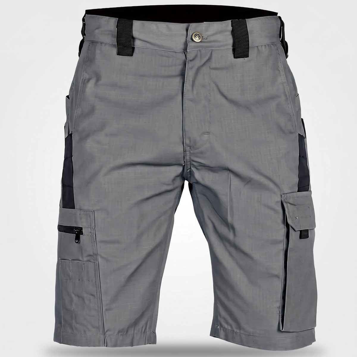 Men's cargo shorts in Grey, front view