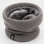 Plush-lined knit snood in Grey