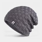 Men's fleece lined slouchy beanie in grey