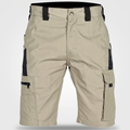 Men's cargo shorts in Khaki, front view
