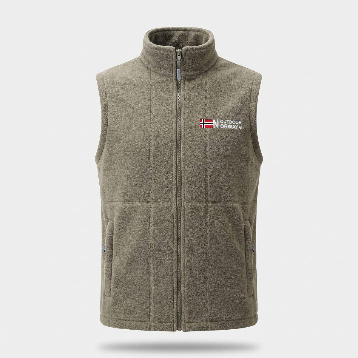Men's Fleece Gilet - Khaki - Terrabound Outdoor