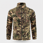 Men's Camo Fleece Jacket – Full Zip Stand Collar – Multicam
