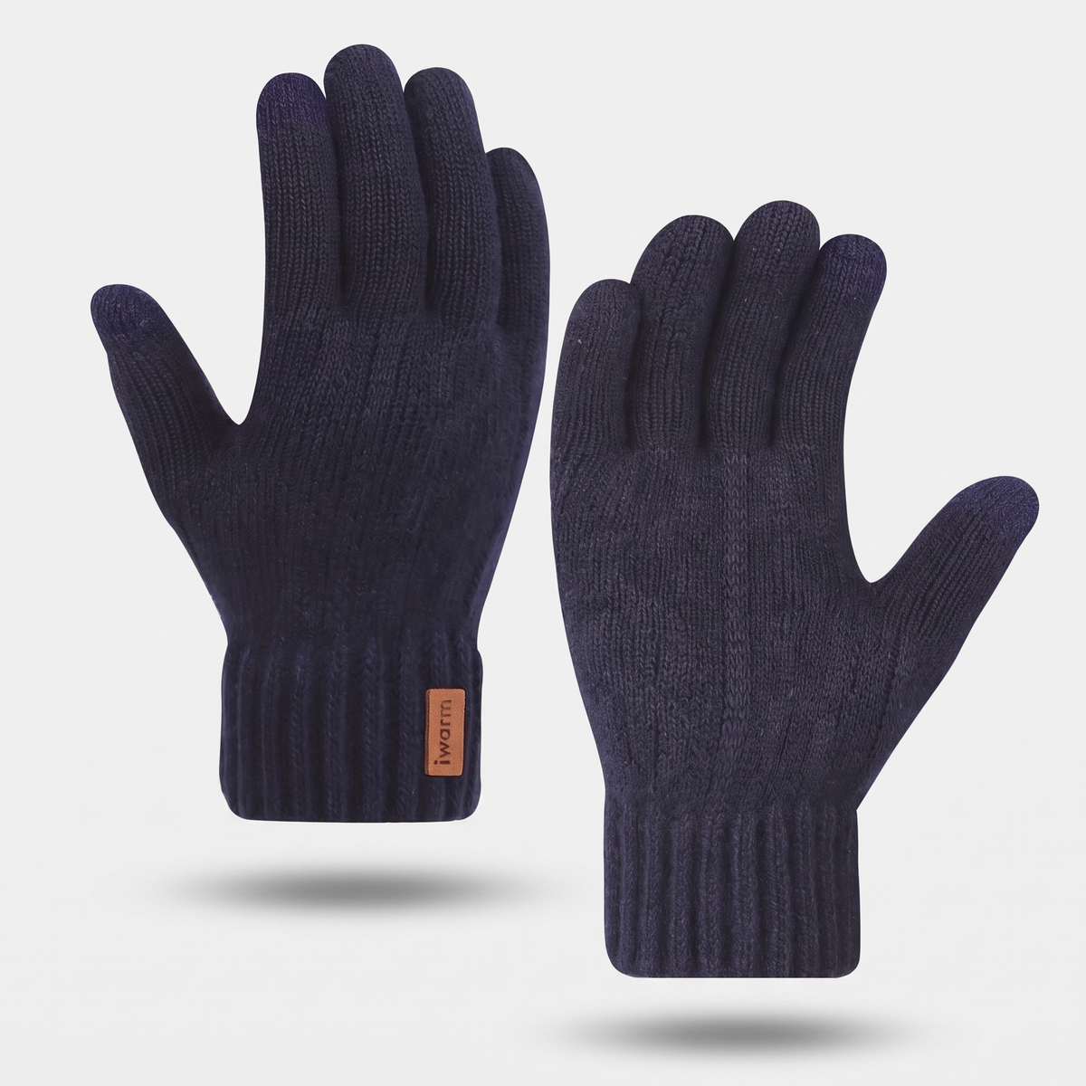 Knitted touchscreen gloves in Navy