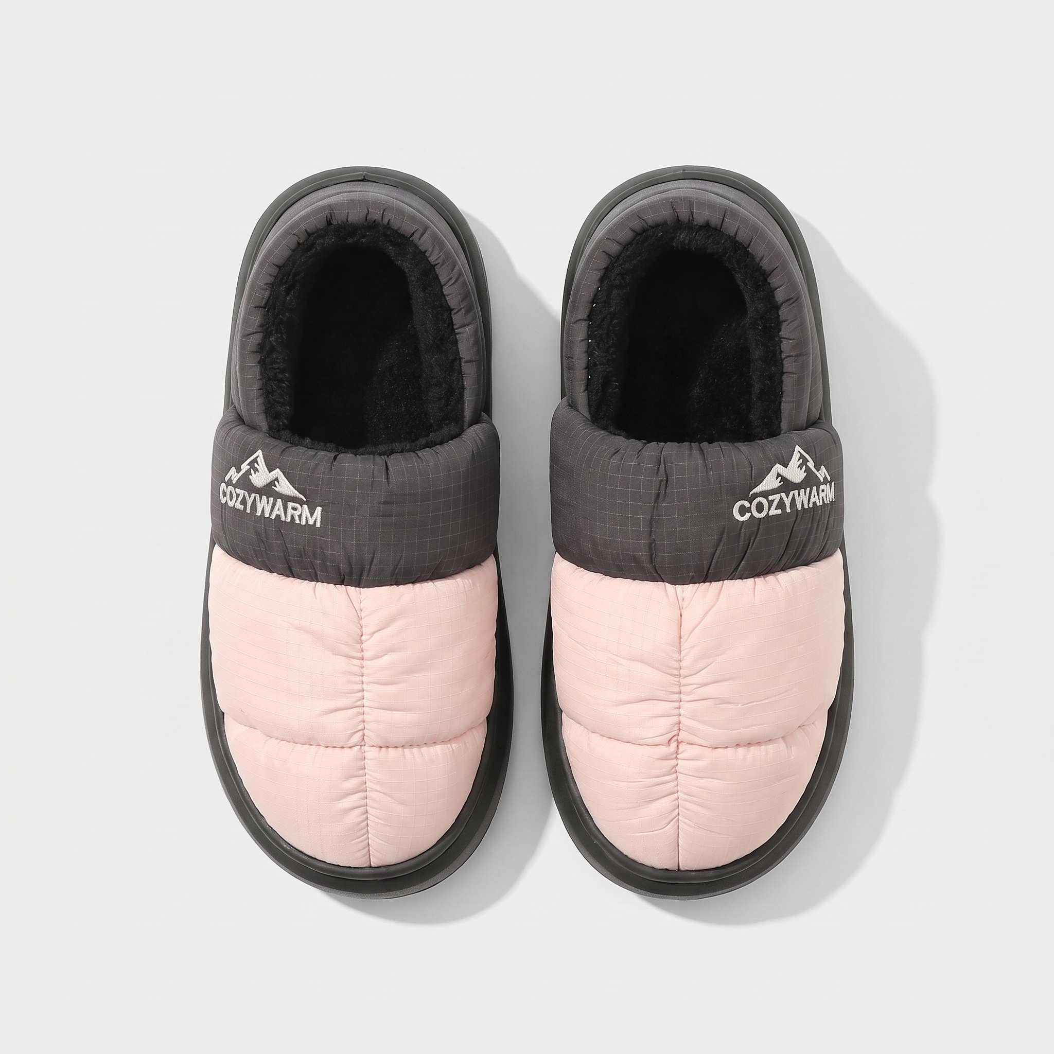 Terrabound Camp Slippers in Pink, top-down front view