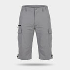 Men's 3/4 cargo shorts in Grey, front view