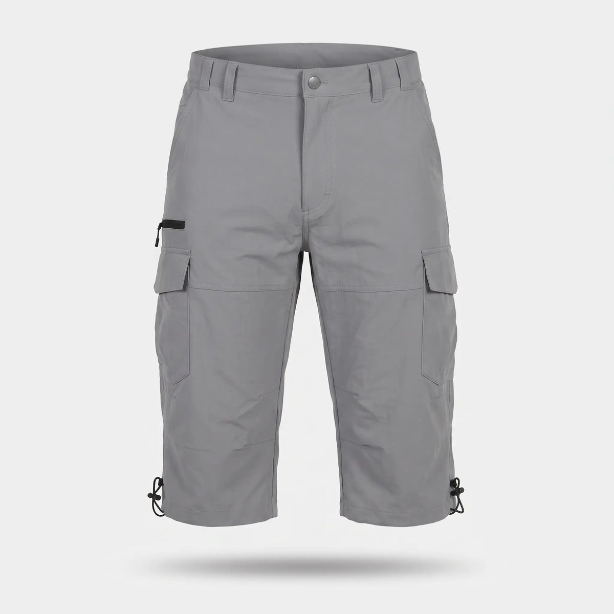 Men's 3/4 cargo shorts in Grey, front view