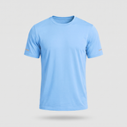Men's running top in Sky Blue, front view on a light grey background