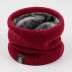 Plush-lined knit snood in Burgundy