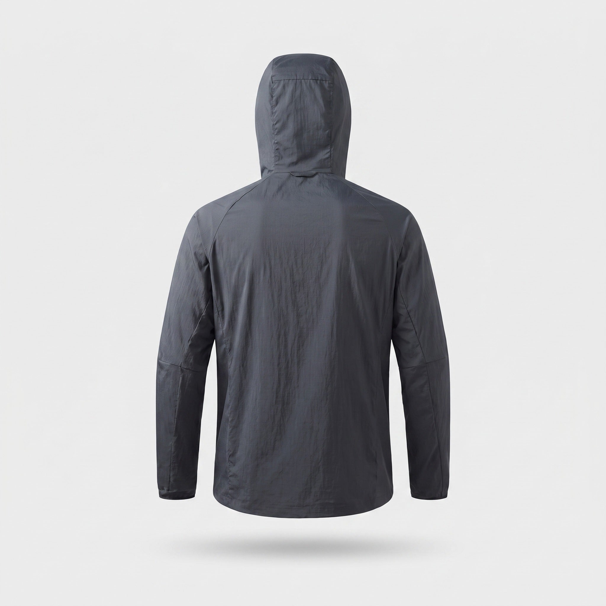 Men's lightweight windbreaker in Black, back view